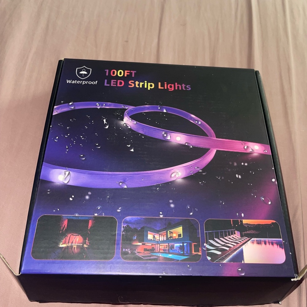 100FT Purple LED Strip Lights - Waterproof Home Party Lights